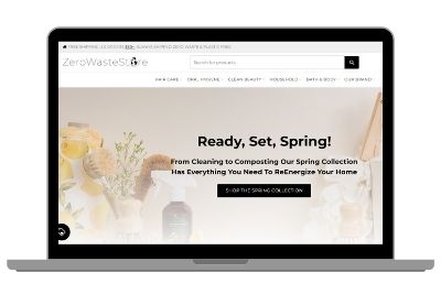 Zero Waste Store online on laptop
