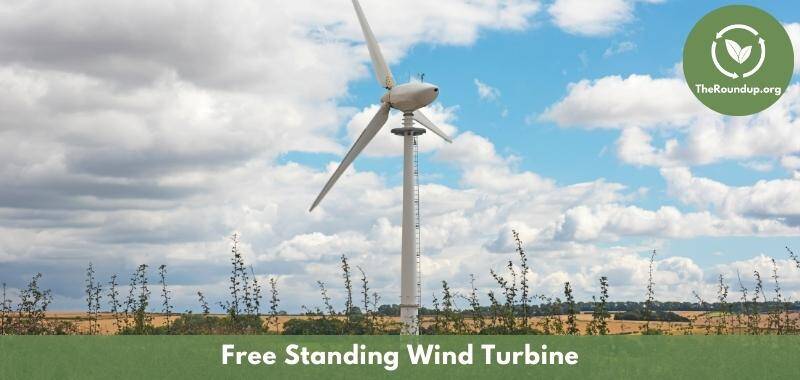 free standing small wind turbine in a field