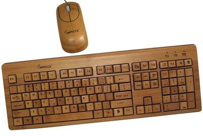 Impecca hand carved mouse and wooden keyboard