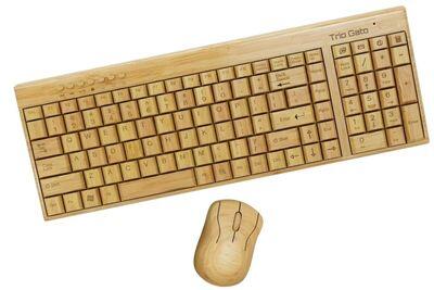 triogato bamboo made keyboard set