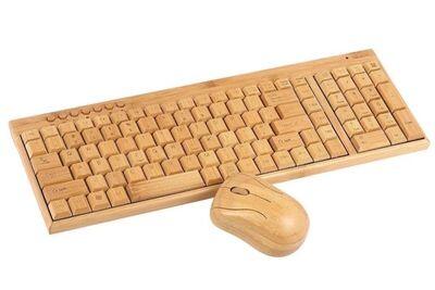 WoodObsessed Bamboo Keyboard and Mouse Combo