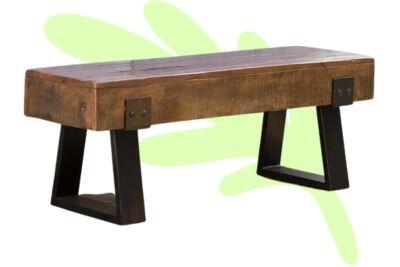 Richland solid wood bench with metal legs