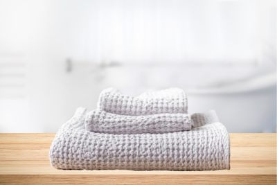 AmourLinen Linen Waffle Towel Set - White
