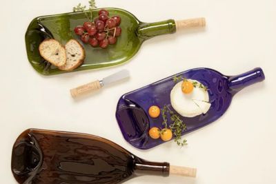 recycled wine bottle platters