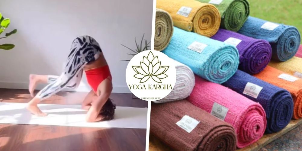Handwoven Organic Cotton Yoga and Meditation Mat - Amrit Yoga Mat -  YogaKargha