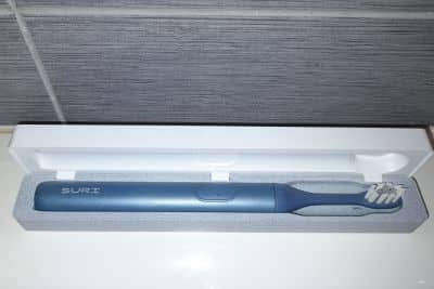 SURI toothbrush in my bathroom