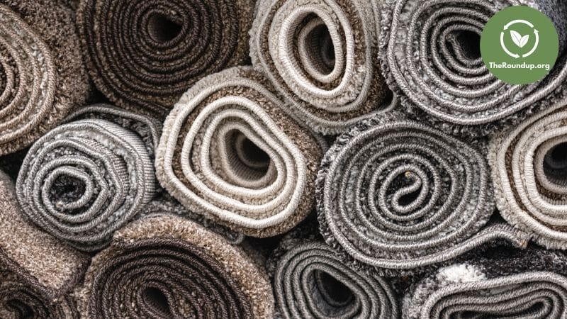 rolls of carpet in pile