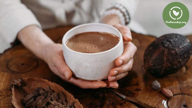 Cup of hot Raw Cacao drink