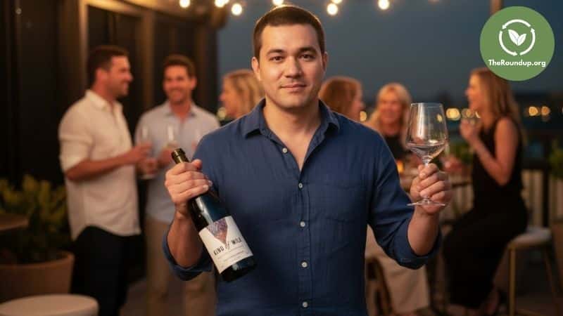 James Miller testing one of Kind of Wild range of organic red wine