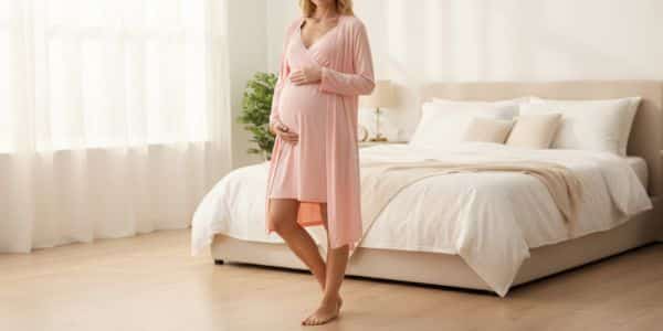 The Latuza bamboo nursing nightgown for plus size or pregnancy