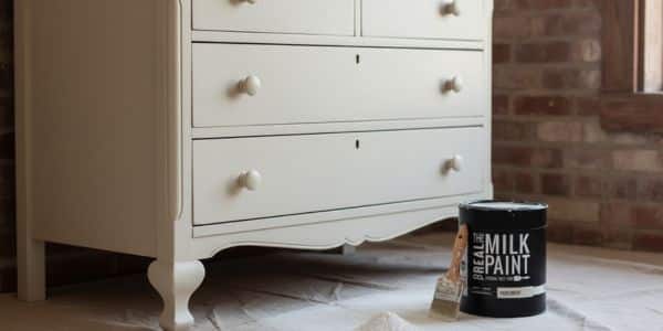 Using low VOC real milk paint on vintage furniture