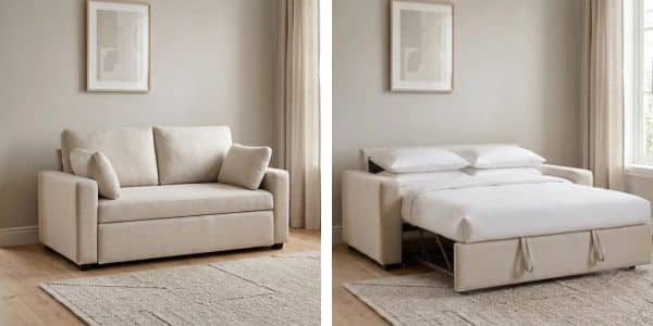 Futon Shop organic sleeper sofa tested in both sofa and bed modes