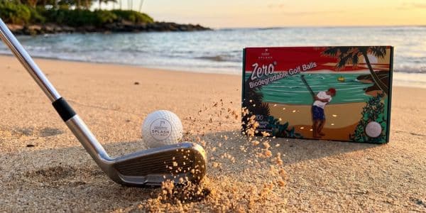 Testing Splash City ocean friendly golf balls on the beach